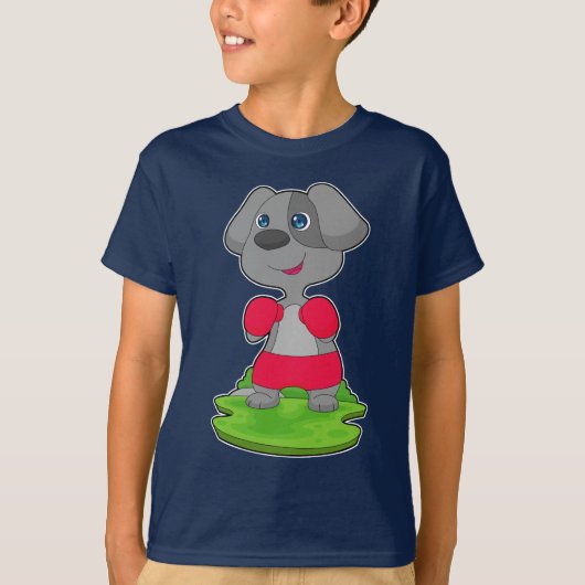 T-shirt Chien Boxer Gants de boxe Boxe Boxe (Devant)