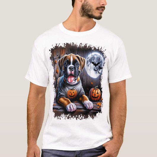 T-shirt Chien Boxer Halloween (Devant)