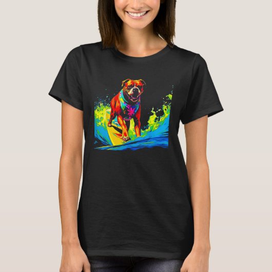 T-shirt Chien Boxer Pop Surf (Devant)