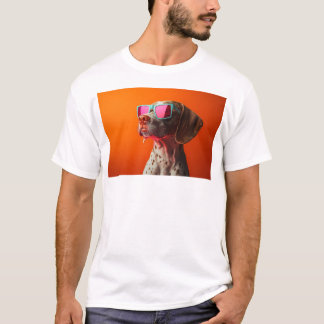 T-shirt Chien Bracco italiano cool avec des lunettes de so