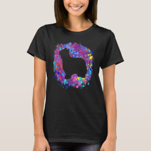 T-shirt Chien Briard Aquarelle Rose éclaboussure Amour Chi