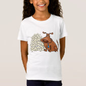 T-Shirt Chien Brown avec Pile d'os Joli animal (Devant)