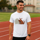 T-shirt Chien Brown avec Pile d'os Joli animal