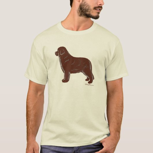 T-shirt Chien Brown de Terre-Neuve (Devant)