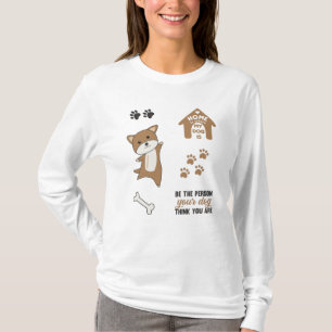 T-shirt Chien Brown Puppy Paws mignon Stick Pack