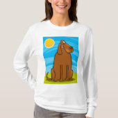 T-shirt Chien Brun Géant Drôle Assis au Soleil (Devant)