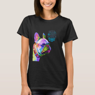 T-shirt Chien Bulldog Maman Papa Pop Art Amusant