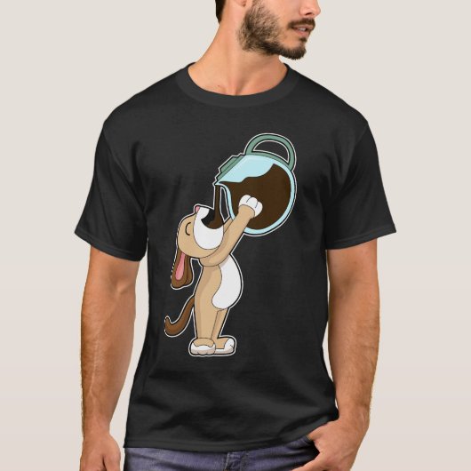 T-shirt Chien Café Cafetière (Devant)