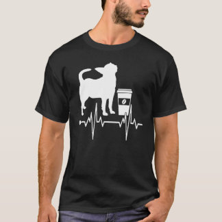 T-shirt Chien Café Rythme Cardiaque Chat Animal  Café Accr