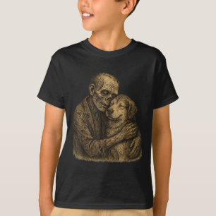 T-shirt Chien câlin zombie gothique pour les amoureux des