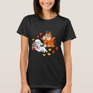 T-shirt Chien Caniche Cheval Chinois Drôle Enfants Hommes
