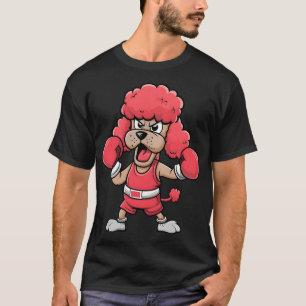 T-shirt Chien Caniche En Colère avec Gants de Boxe Animal