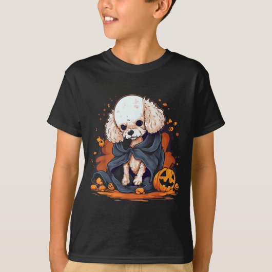 T-shirt Chien Caniche Halloween (Devant)