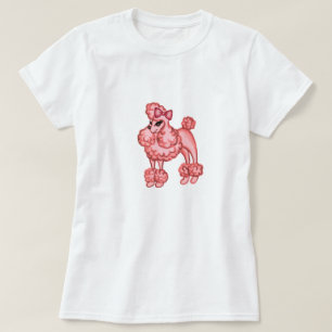T-Shirt Chien Caniche Rose