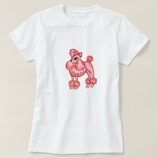 T-Shirt Chien Caniche Rose (Design devant)