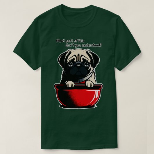 T-shirt Chien Carlin affamé (Design devant)