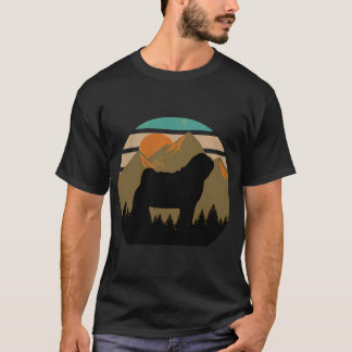 T-shirt Chien Carlin Ciel Sauvage Campagne Vintage