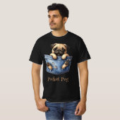 T-shirt Chien carlin Dans Une Poche (Devant entier)