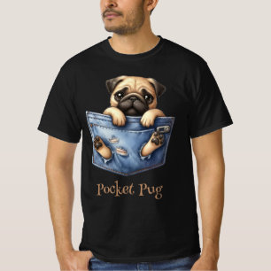 T-shirt Chien carlin Dans Une Poche