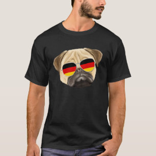 T-shirt Chien Carlin Drapeau Allemand Allemagne Pochette