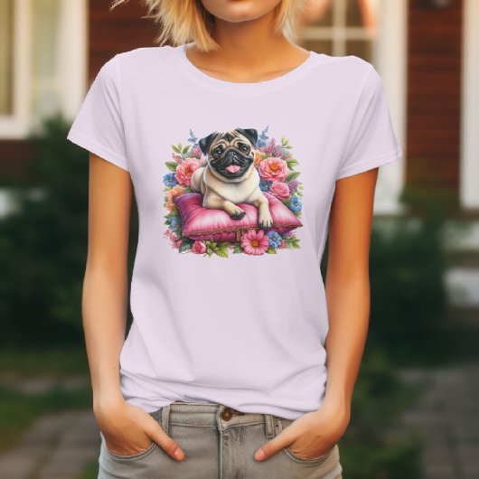T-shirt Chien Carlin & Fleurs