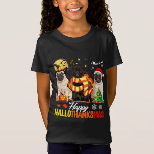 T-Shirt Chien carlin Hallothanksmas joyeux Chien Carlin mi