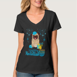T-shirt Chien Carlin juif Menorah Hanoukka Pajamas Chanuka