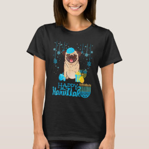 T-shirt Chien Carlin juif Menorah Hanoukka Pajamas Chanuka