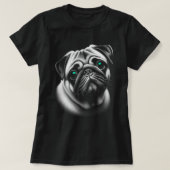 T-shirt Chien Carlin mignon aux yeux turquoise en design o (Design devant)