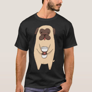 T-shirt Chien Carlin Mignon Avec Café