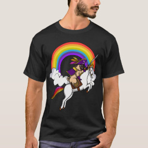 T-shirt Chien Carlin Pirate à Cheval sur Licorne