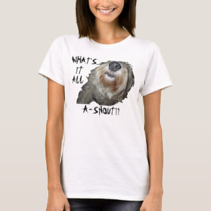 T-shirt Chien "CE QUI EST LUI TOUT L'A-SNOUT ? ?" Chemises