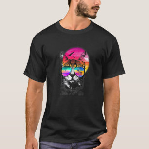 T-shirt Chien Chat Beau Été Lunettes de Soleil Frais Solei