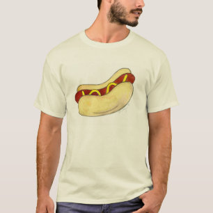 T-shirt Chien chaud avec moutarde sur Bun Hotdog Tee - shi