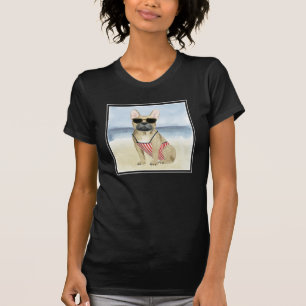 T-shirt Chien chaud   Chiot En Lunettes De Soleil À La Pla