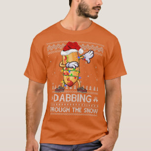 T-shirt Chien Chaud Dabbing À Travers La Neige Vilain Chie