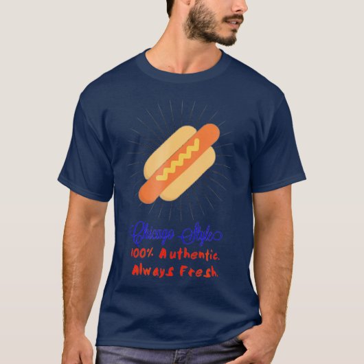 T-shirt Chien chaud de style Chicago (Devant)