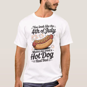 T-shirt Chien chaud drôle du 4 juillet