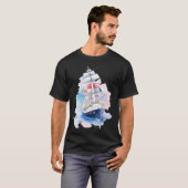 T-shirt Chien chaud façon feu de camp (Devant entier)