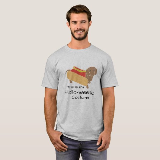 T-shirt Chien chaud Hallo-Weenie Funny Weiner Chien (Devant entier)