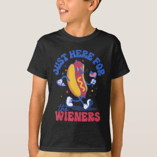 T-shirt Chien Chaud Je Suis Juste Ici Pour Les Saucisses D