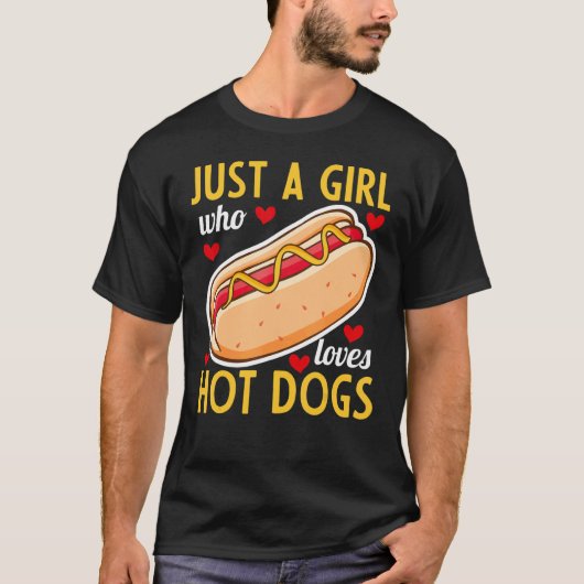 T-shirt Chien Chaud Manger Chien Chaud Juste Une Fille Qui (Devant)