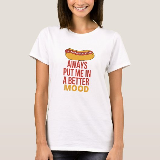 T-shirt CHIEN CHAUD Me Met Toujours De Meilleure Humeur (Devant)