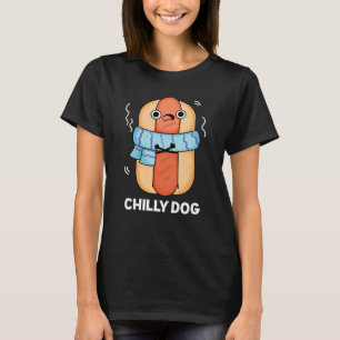 T-shirt Chien chéri Funny Chili Hot Dog Pun Dark BG