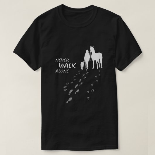 T-shirt Chien cheval ne jamais marcher seul cheval ventila (Design devant)