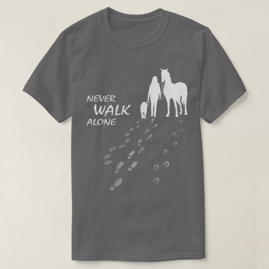 T-shirt Chien cheval ne jamais marcher seul cheval ventila (Design devant)
