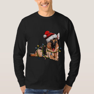T-shirt Chien chevalier mignon Allemand Chien Père Noël Ar