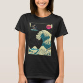 T-shirt Chien-chien écossais de Deerhound surfant sur une (Devant)