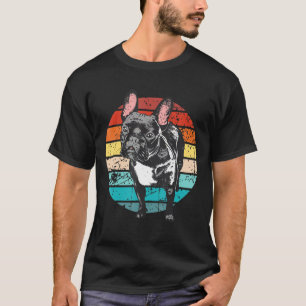 T-shirt Chien-chien français vintage réaliste Frenchie Dog