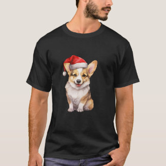 T-shirt Chien Chien Pembroke Welsh Corgi Puppy avec Santa